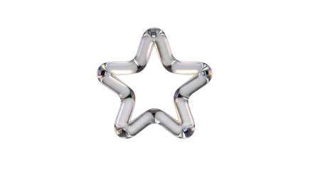 Transparent Glass Star Shape Design.