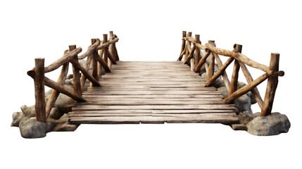 Naklejka premium wooden bridge on the beach on white background