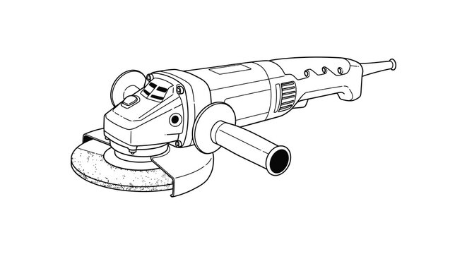 black and white angle grinder tool clip art preview