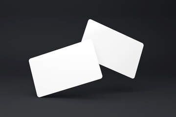 Rounded Corner Businesscard mockup（角丸名刺2枚モックアップ ｜ 黒背景）