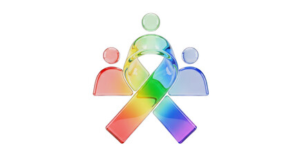 Rainbow Ribbon People: Colorful Symbol of Unity and Support.