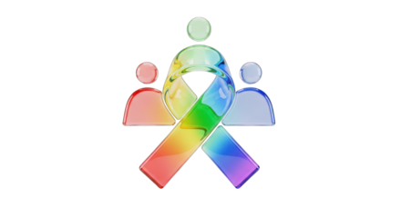 Rainbow Ribbon People: Colorful Symbol of Unity and Support.
