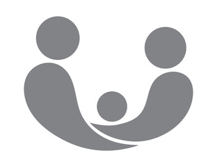 Family Silhouette Vector – Parents and Children Symbol Illustration