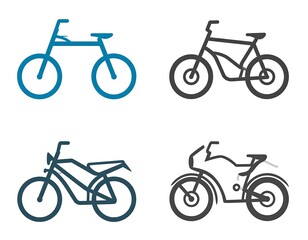 Obraz premium Bicycle, motorcycle icons; white background; design
