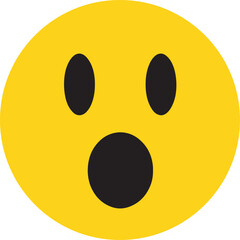 Surprised Face Emoji, Shocked Yellow Emoticon Icon Isolated

