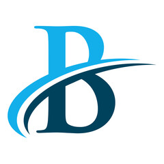 Letter B Logo with Swoosh Graphic