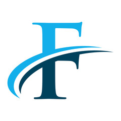 Letter F Logo with Swoosh Graphic
