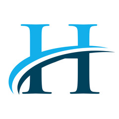 Letter H Logo with Swoosh Graphic
