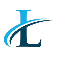 Letter L Logo with Swoosh Graphic