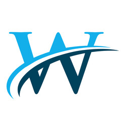 Letter W Logo with Swoosh Graphic