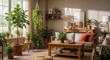 "Modern Japandi Home Interior – Cozy Minimalist Style with Natural Wooden Furniture"