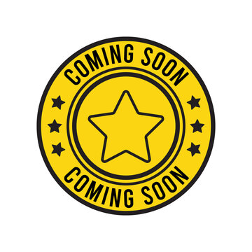 Coming Soon Vector Icon, Rubber Stamp, Badge, Emblem, Label Etc