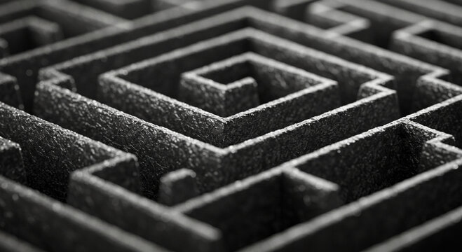Intricate stone maze illustration navigational challenge and conceptual design