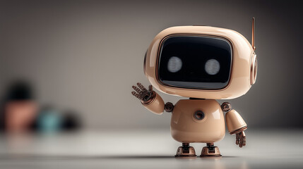 Cute Robot Waving Hello