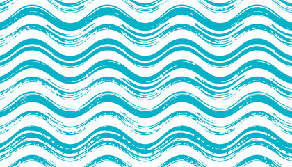 Blue and White Wavy Brush Stroke Pattern.