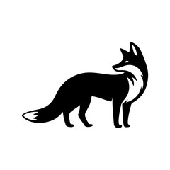 Fox silhouette illustration in clean vector style. Minimal and elegant animal design suitable for logos, branding, wildlife art, decorative graphics, and nature-inspired projects.