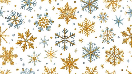 Snowflake pattern on white background