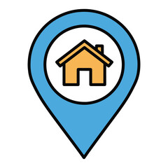flat vector Home location pin icon