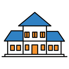 flat vector Modern building design, simple and clean