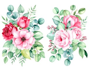 Watercolor floral arrangements