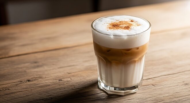 Layered Chocolate and Cream Drink in a Glass