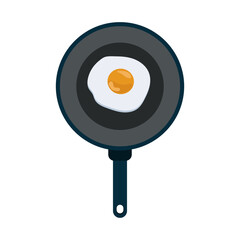 Frying Pan With Sunny Side Up Egg Vector Clipart