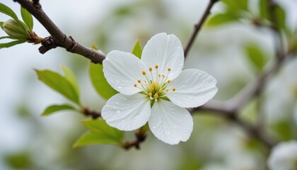 Obraz premium Blooming cherry blossom flowers nature garden macro photography springtime environment close-up view floral beauty