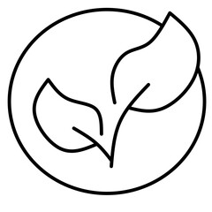 circled leaf icon vector
