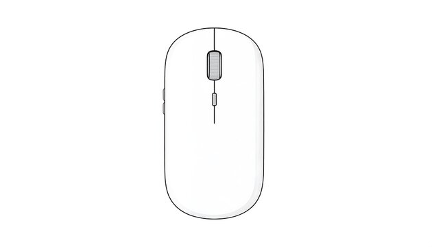 Wireless mouse, office desk, white background, work