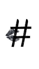 Obraz premium Kiss Hashtag Social Media Graphic