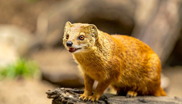 Close-up of a reddish mongoose