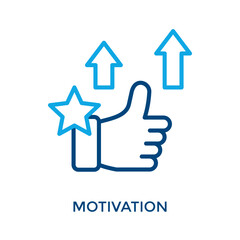 Motivation Icon Outline color Style. Vector Illustration For Graphic Design