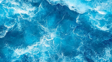 Fototapeta premium Blue Ocean Waves with White Foam