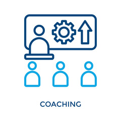 Fototapeta premium Coaching Icon Outline color Style. Vector Illustration For Graphic Design