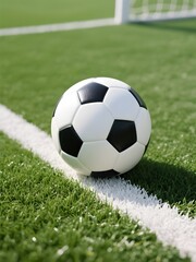 photograph of a classic black and white soccer ball