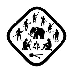 Caveman Hunter Tribe Logo