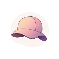 Minimalist Pink and Purple Gradient Baseball Cap Illustration on Soft Background