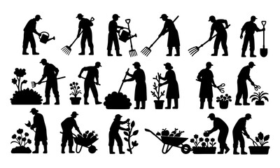  Gardening and Yard Work Silhouettes