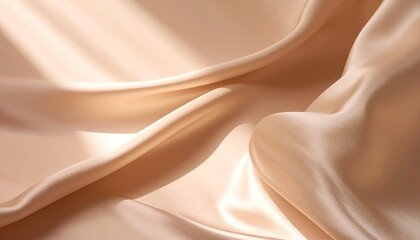 Obraz premium Peach Colored Silk Fabric with Soft Light and Shadows