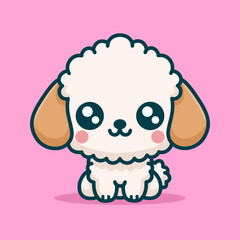 Obraz premium Cute Dog Poodle Cartoon Vector Art, Illustration and Graphic