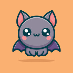 Cute Bat Halloween Cartoon Vector Art, Illustration and Graphic