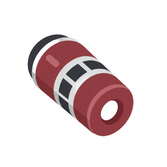 Stylized 3d Cartoon Rocket Icon with Glowing Edges Pushing Through a Dark Red Background