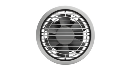 Industrial exhaust fan isolated on transparent background for ventilation system