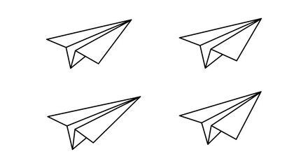 four simple paper airplanes arranged neatly in a square