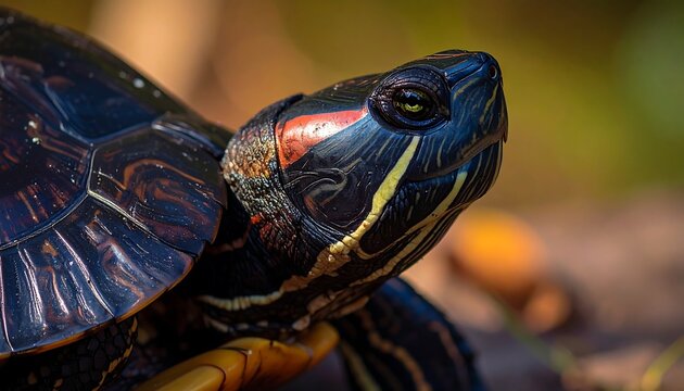 Close-up of turtle's head and shell