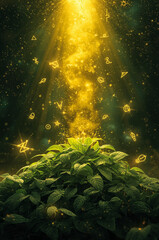 sun rays in the forest