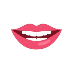 Obraz premium Smiling lips, white teeth, beauty icon
