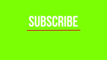 Animated YouTube Subscribe Button and Bell Icon on Green Screen