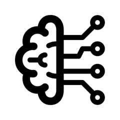 Intelligence icon. brain, smart, knowledge, thinking, logic, data, mind, cognition, idea. Vector Icon Illustration