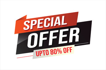 Fototapeta premium Special offer word concept vector illustration red modern futuristic 3d style for landing page template ui web mobile app poster banner flyer background gift card coupon label wallpaper 